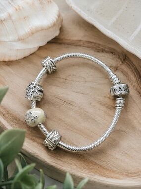 PANDORA 925 STERLING SILVER CHARM BRACELET WITH PET CHARMS  Classic Timeless